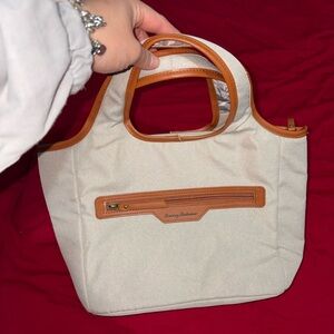 Tommy Bahama Cream and Tan Women's Lunch Bag